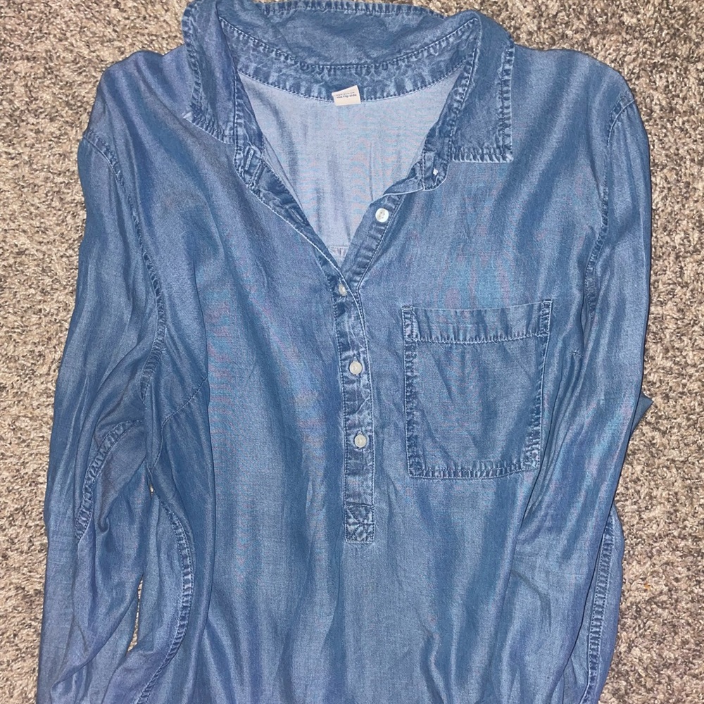 Blue jean long sleeve dress